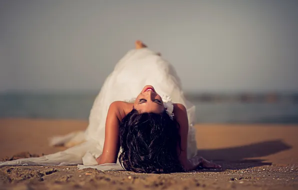 Девушка, поза, улыбка