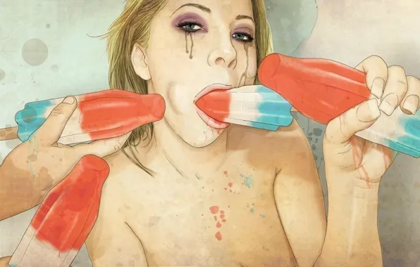 Девушка, мороженое, girl, icecream