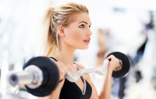 Картинка woman, blonde, fitness, weightlifting