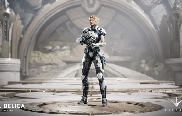 Microsoft, gun, game, weapon, blonde, rifle, PlayStation 4, PS4