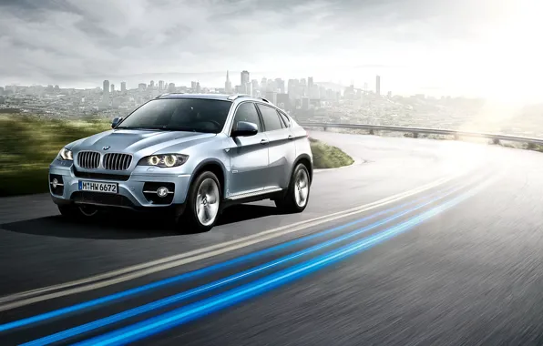 BMW, синяя