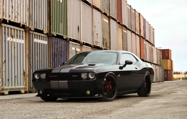 Картинка Dodge, Challenger, Black, SRT