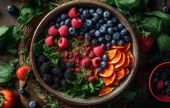 Ягоды, еда, фрукты, много, разные, вкусно, сочные, ассорти