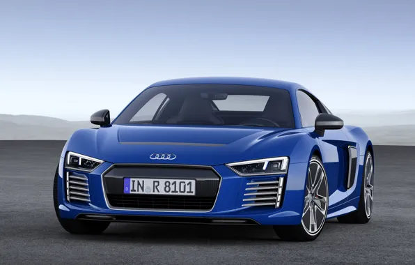 Синий, Audi, ауди, e-tron, 2015
