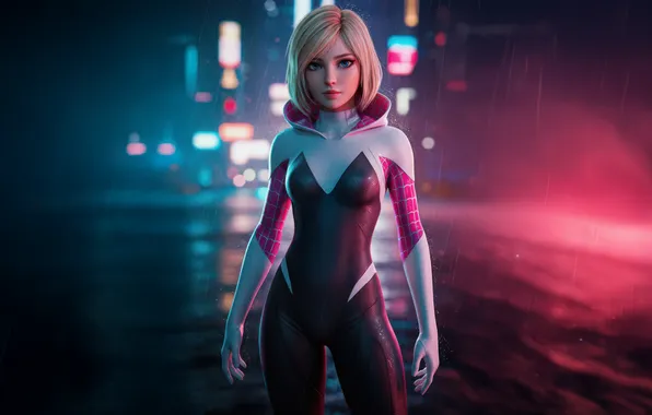 Girl, Gwen Stacy, Spider Girl, AI Art, AI Generated