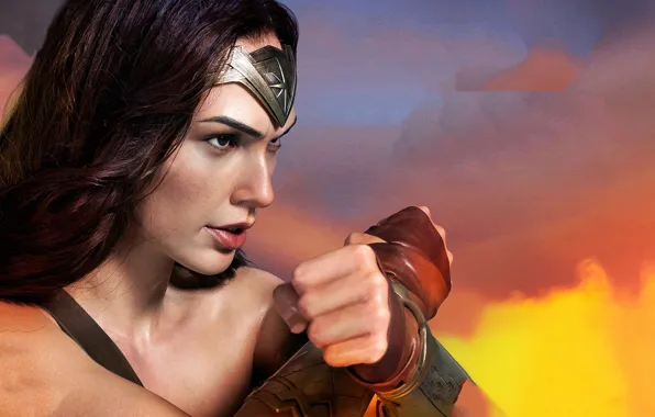 Взгляд, девушка, поза, герой, Wonder Woman, Галь Гадот, Gal Gadot, Чудо женщина
