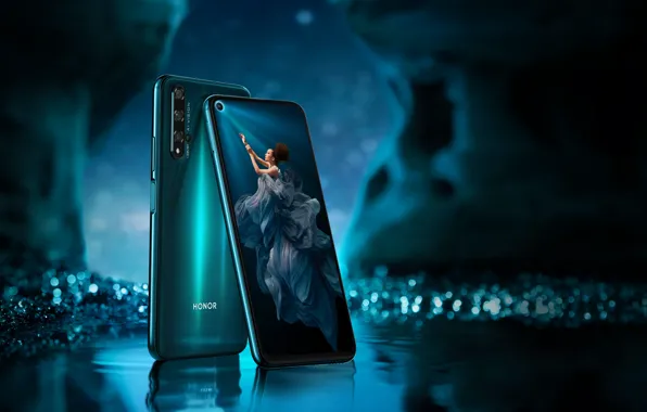 Фон, камеры, экран, заставка, смартфон, phone, Honor, Honor 20 Pro