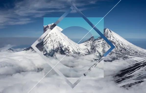 Abstract, nature, mountain, snow, geometry, geoshapes