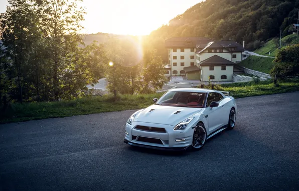 Nissan, GT-R, Home, White, Street