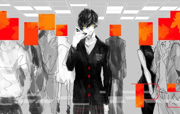 Люди, игра, аниме, арт, парень, персонаж, Persona 5, Персона 5