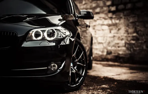 Картинка машина, авто, фары, BMW, фотограф, оптика, перед, auto, photography, photographer, Thirteen