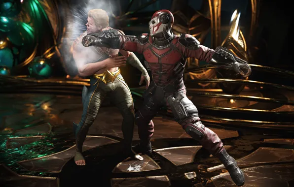 Fight, punch, strong, Deadshot, uniform, Aquaman, seifuku, Injustice 2