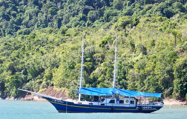 Ubatuba, Anchieta Island, Sloop Boat, Brazil_