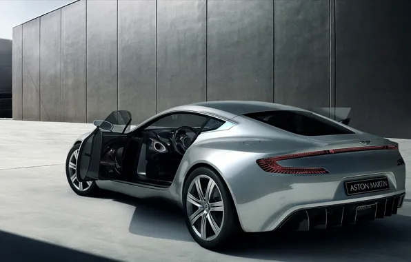 Aston Martin, серебро, ONE77