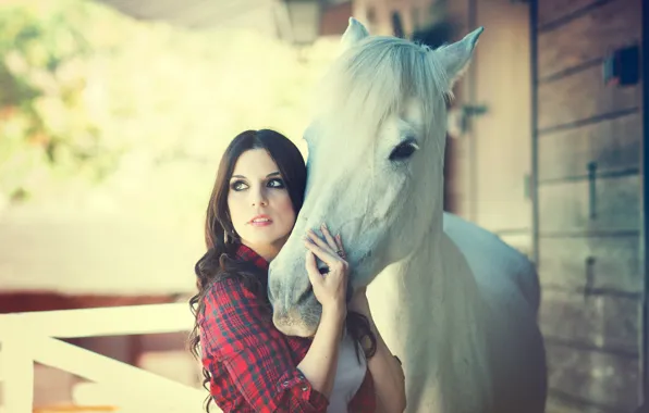 Картинка девушка, конь, Cris Comino