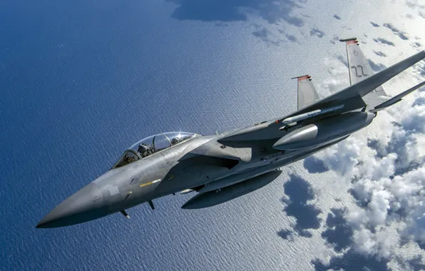 Картинка Eagle, ВВС США, четвёртого поколения, McDonnell Douglas, Двухместный учебно-тренировочный вариант, F-15D, американский всепогодный истребитель