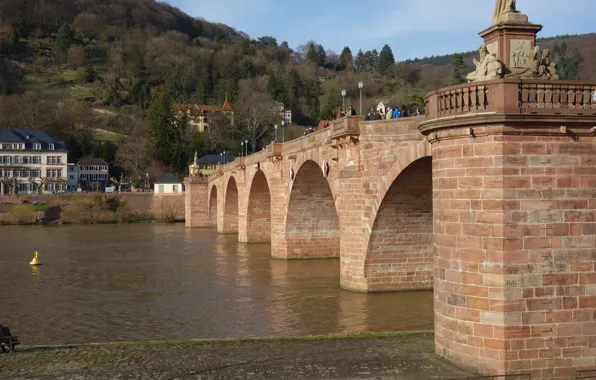 Мост, Река, Германия, Bridge, Germany, River, Хайдельберг, Heidelberg