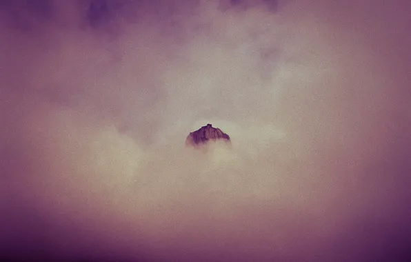 Clouds, mountain, peak