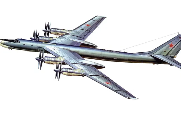 Картинка бомбардировщик, ракетоносец, стратегический, советский, Ту-95МС, турбовинтовой, межконтинентальный, Bear