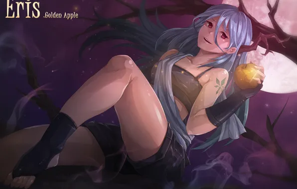 Картинка девушка, яблоки, anime, art, rebe11