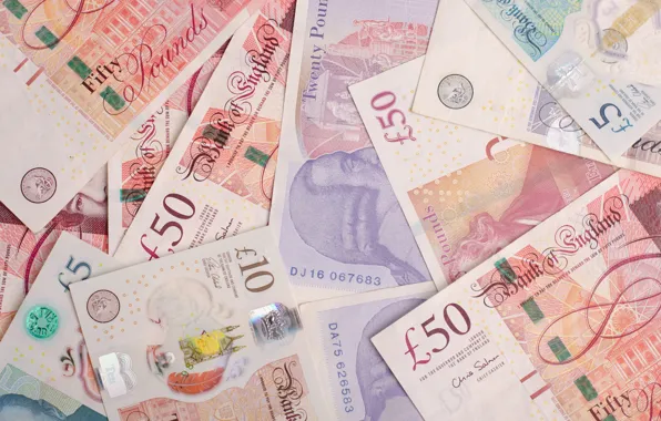 Ink, bills, pound sterling