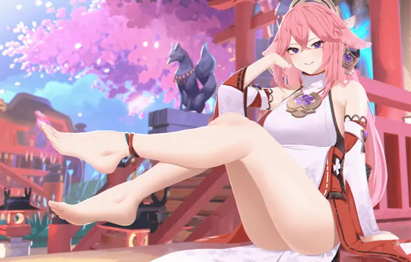 Gadis seksi, dampak genshin, yae miko genshin impact