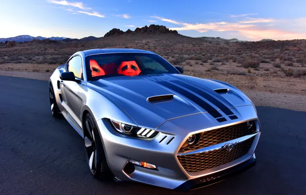 Дорога, пустыня, Mustang, Ford, концепт, Auto, Sports, Rocket