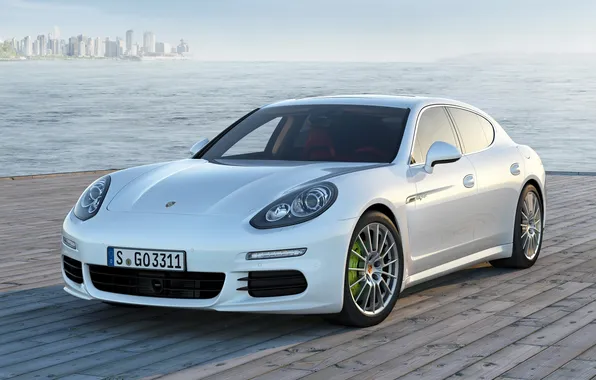 Белый, Porsche, автомобиль, порше, панамера, E-Hybrid, Panamera S
