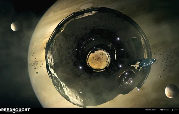 Космос, планета, звёзды, Asteroid, DREADNOUGHT