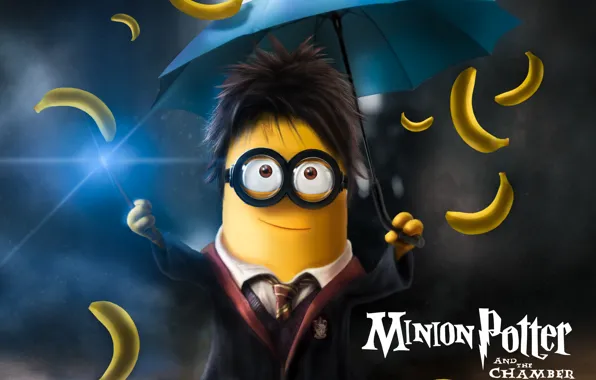 Fantasy, school uniform, yellow, umbrella, movie, Harry Potter, funny, glasses