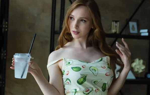 Long hair, model, cup, redhead, gorgeous, photoshoot, posing, beautiful face