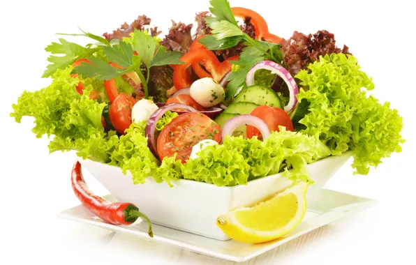 Зелень, овощи, овощной салат, зеленый салат