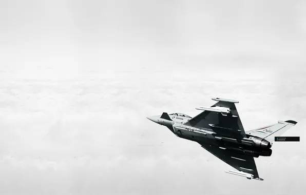 Облака, самолет, typhoon