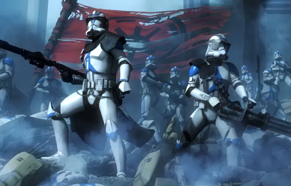 Солдаты, star wars, броня, знамя, stormtrooper