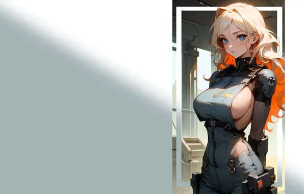 Girl, hot, sexy, boobs, sexy girl, anime, pretty, blonde