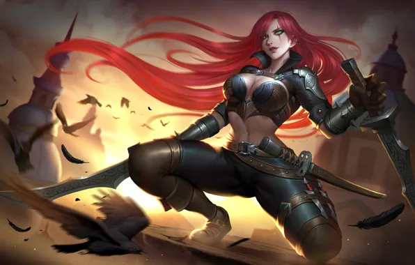 Девушка, Girl, Арт, Art, League of Legends, Katarina, Illustration, LOL