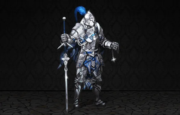 Минимализм, Доспехи, Меч, Воин, Рыцарь, Illustration, Knight, Sword