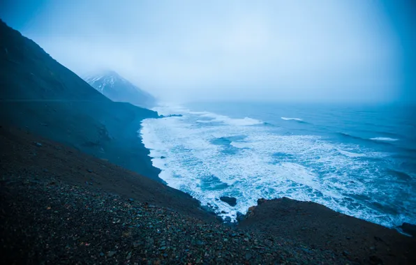 Горы, берег, Исландия