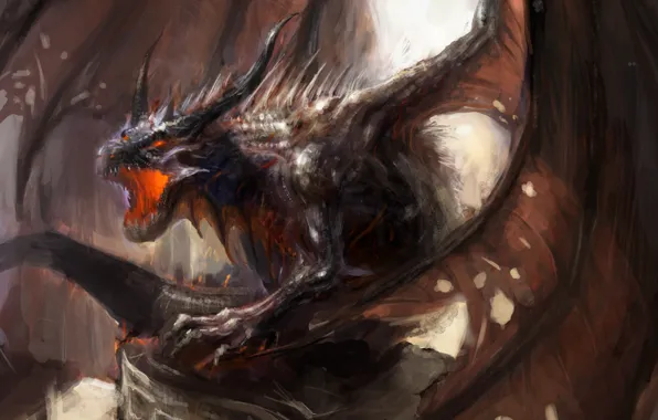 Картинка фентези, дракон, арт