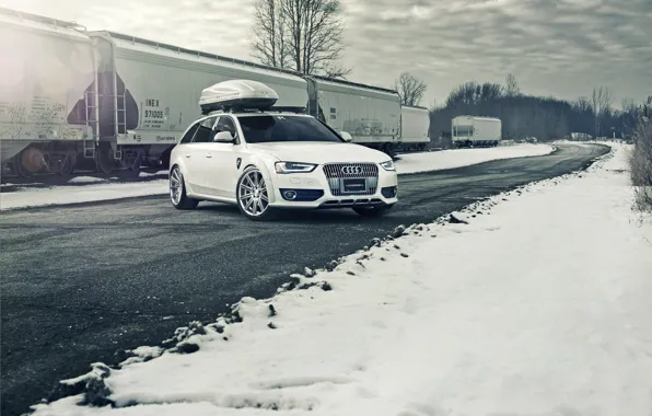 Картинка Audi, white, Allroad, frontside