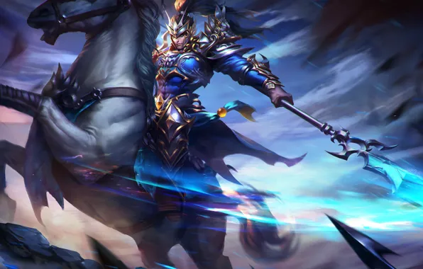Конь, воин, маг, hon, art, Heroes of Newerth, benzington, Zhao Yun Sir Benzington