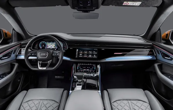 Салон, Quattro, 2018, кроссовер, S-Line, 50 TDI, Audi Q8