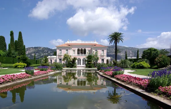 Картинка город, дом, фото, Франция, Villa, Ephrussi de Rothschild