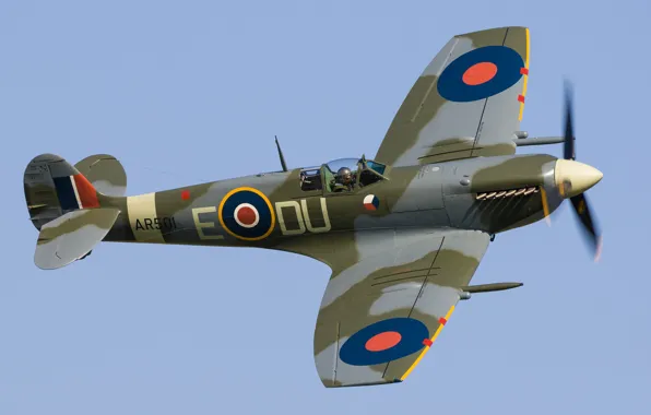 Картинка Истребитель, Spitfire, Supermarine Spitfire, RAF, Вторая Мировая Война