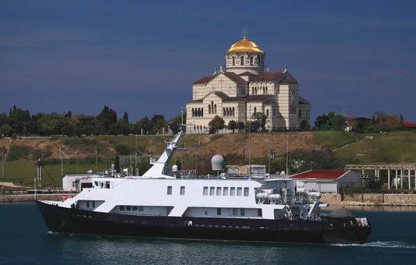 Храм, ВМФ, Черное море, Севастополь, КСВ-2155, вспомогателный флот, Катер связи