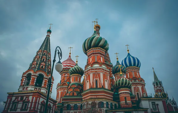 Вид, Москва, Храм Василия Блаженного, купола