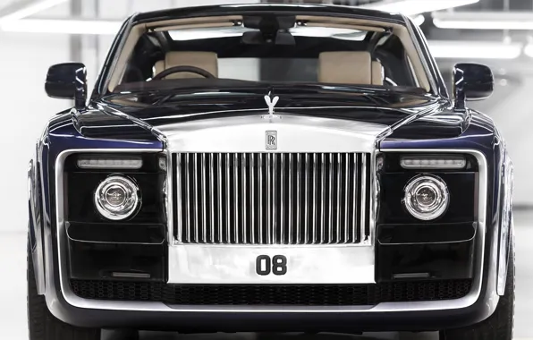 Фары, Rolls-Royce, решетка, Sweptail