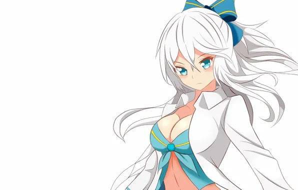 Girl, sexy, cleavage, long hair, boobs, anime, beautiful, pretty