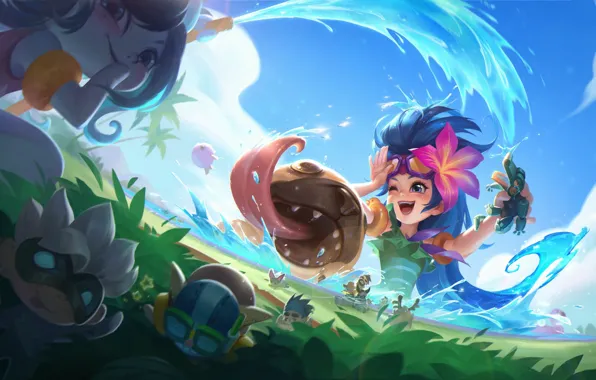 Девочки, волна, League Of Legends, Zoe