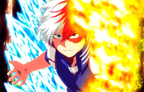 Огонь, My Hero Academia, Boku No Hero Academia, Тодороки Шото, Моя геройская акадеимя
